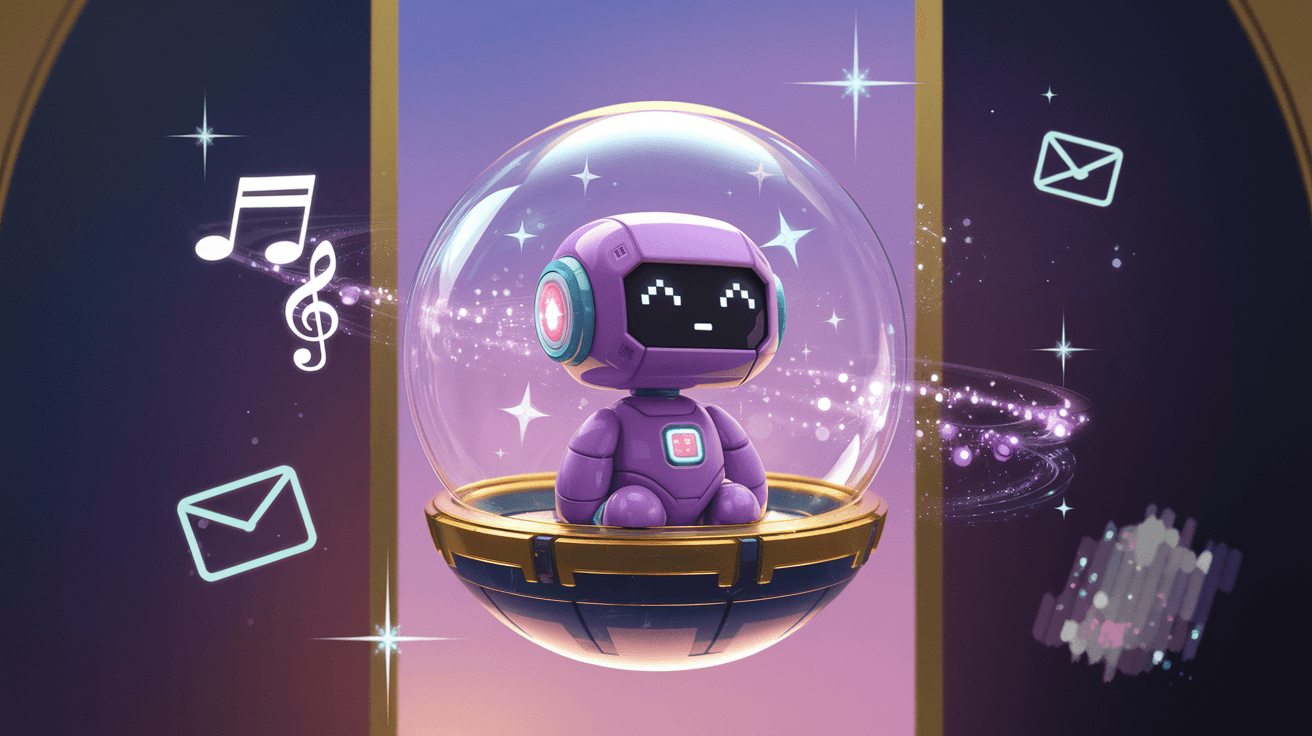 Pixel's glowing mechanical core inside a glass orb